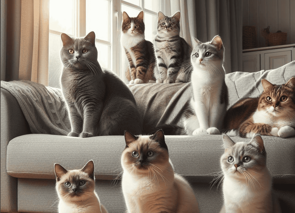 different breeds of short-hair cats