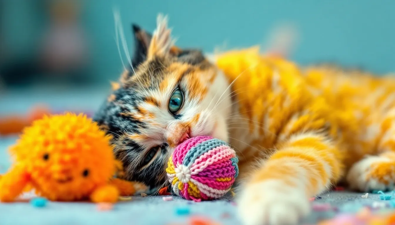 Cat toys with specific color hues