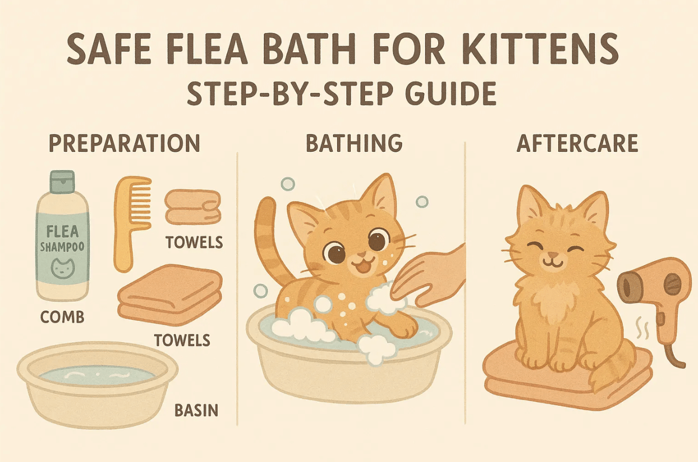 Tips for giving kitten a flea bath