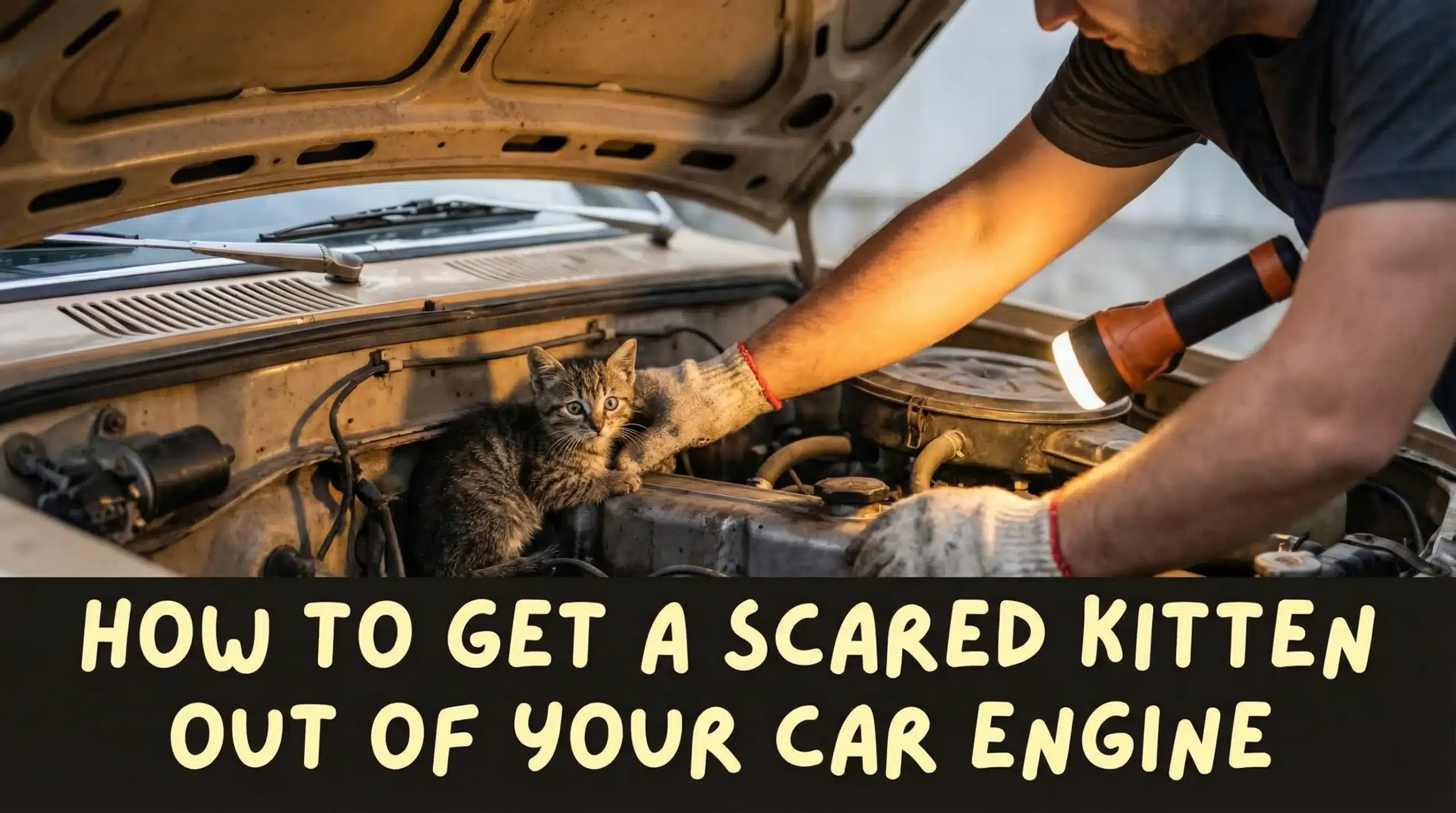 How to Get a Scared Kitten Out of Your Car Engine