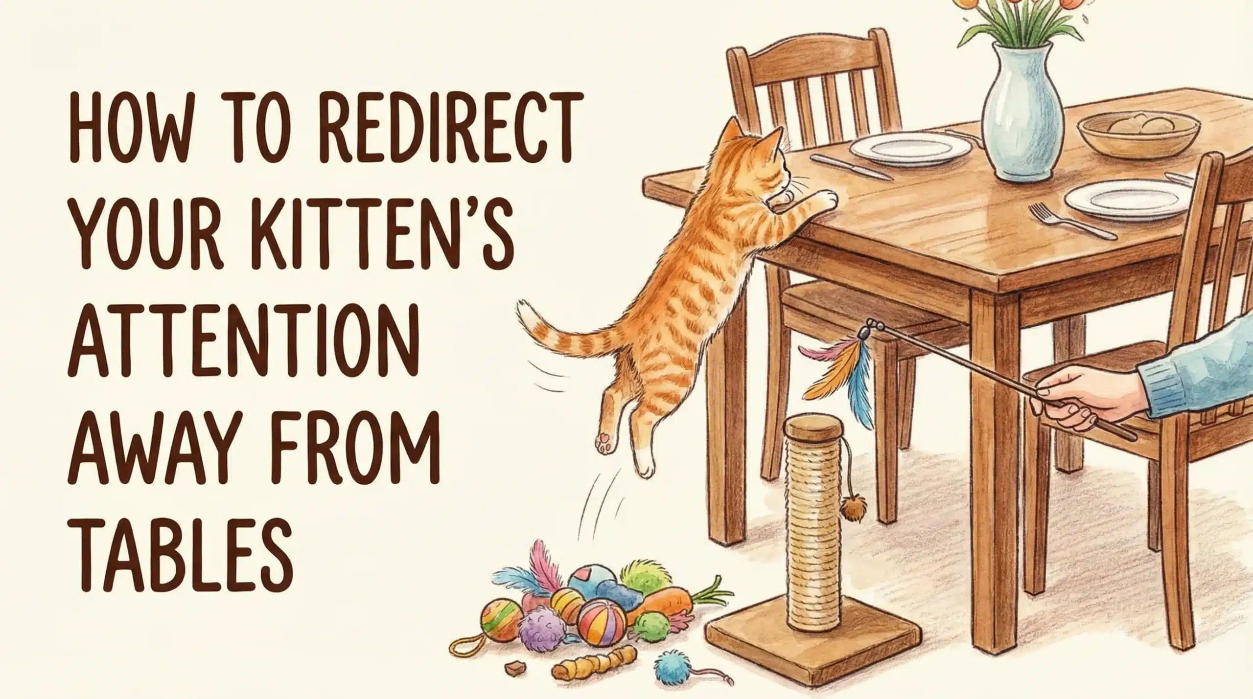 How to Redirect Your Kitten’s Attention Away From Tables