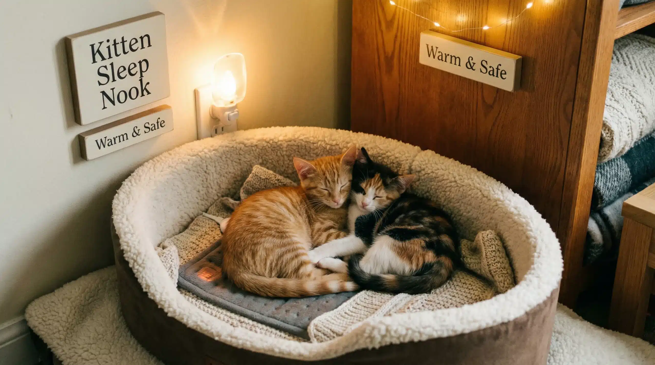 How to create a warm sleeping space for kittens at night