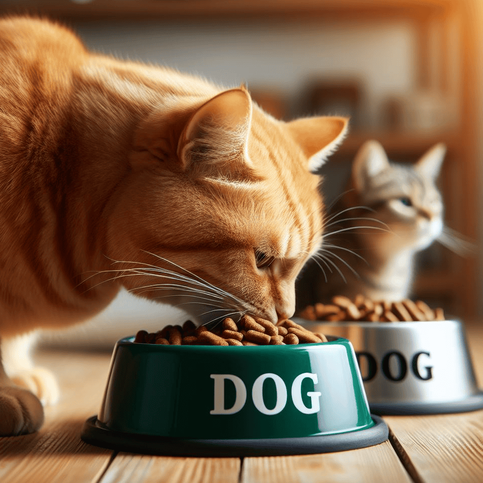 can cats eat dog food