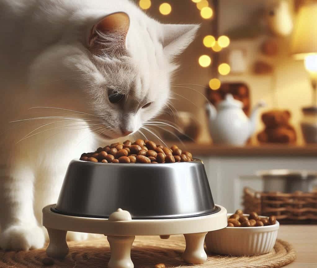 Elevated cat food bowl