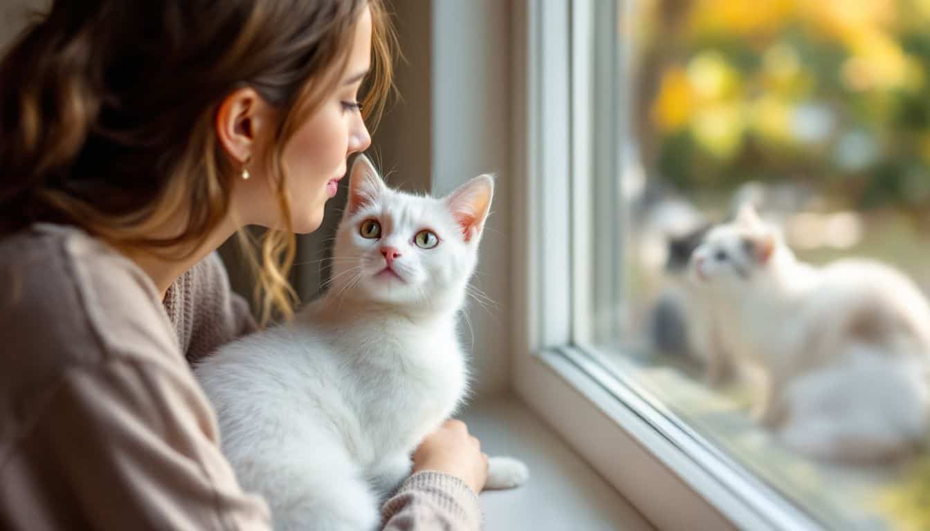 White cat in heat