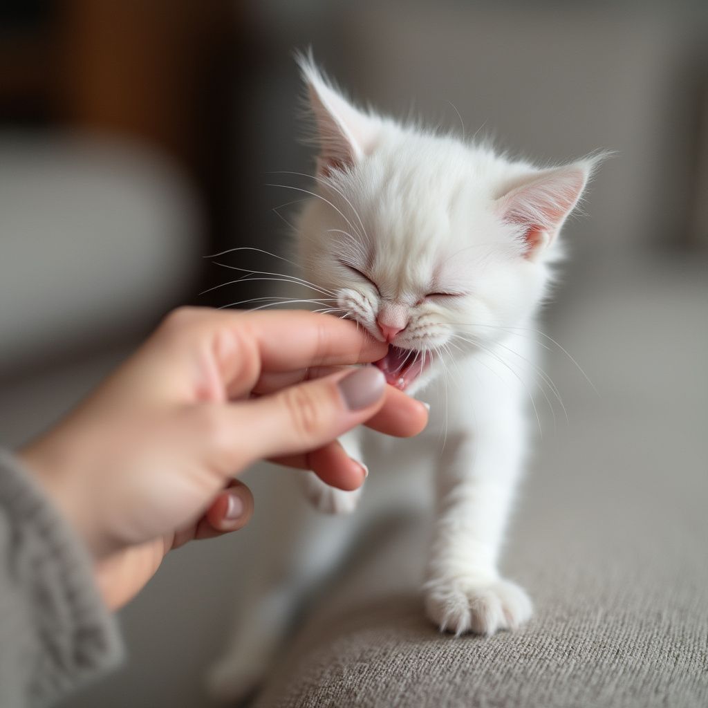 how to stop a kitten biting hands